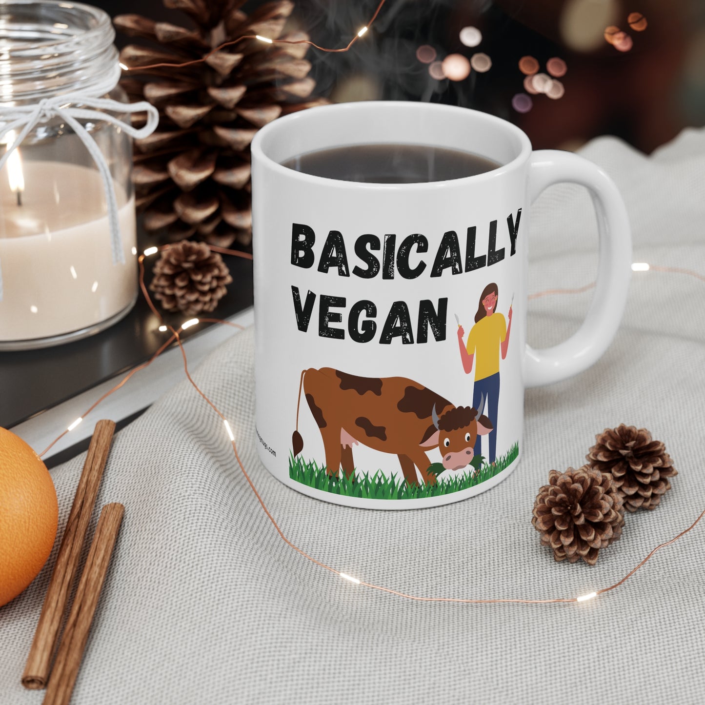 Basically Vegan Woman Mug 11oz