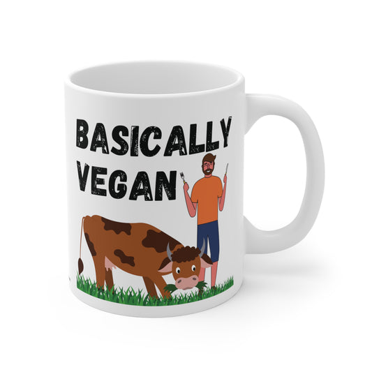 Funny Coffee Cup Basically Vegan