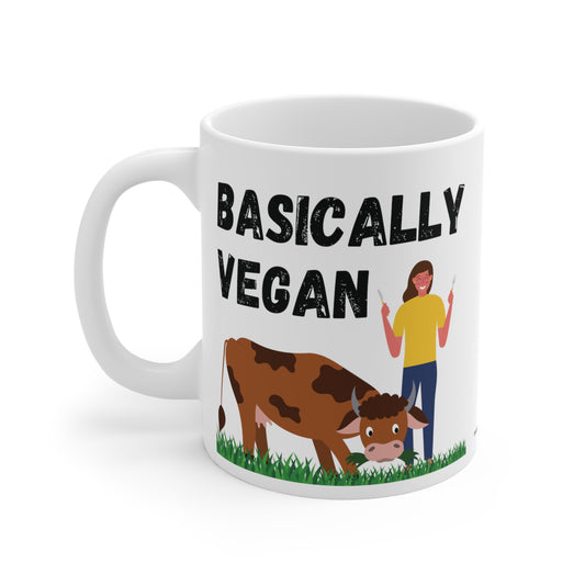 Basically Vegan Woman Mug 11oz