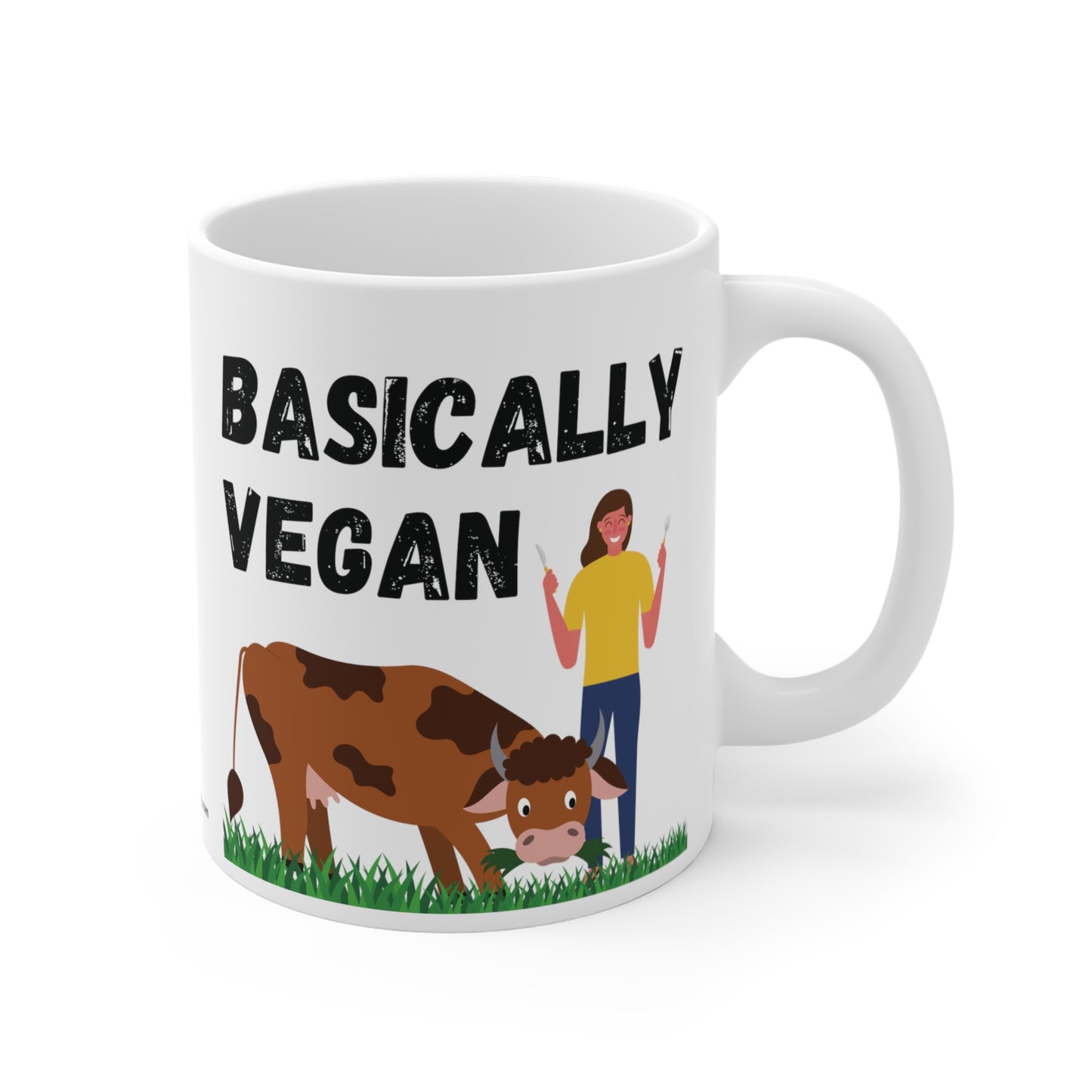 Basically Vegan Woman Mug 11oz